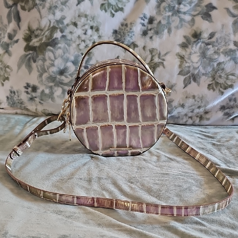 Brahmin Purple and Gold Crossbody Bag